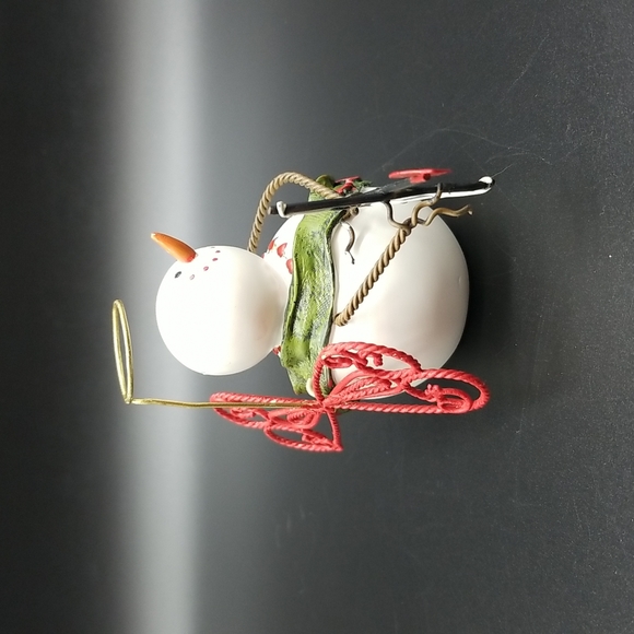 Snowman Cupid Angel Figurine - Picture 4 of 7